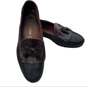 ALLEN EDMONDS NASHUA TASSEL SLIP‎ ON LOAFERS BLACK/ BROWN LEATHER COMFY SZ 11 D